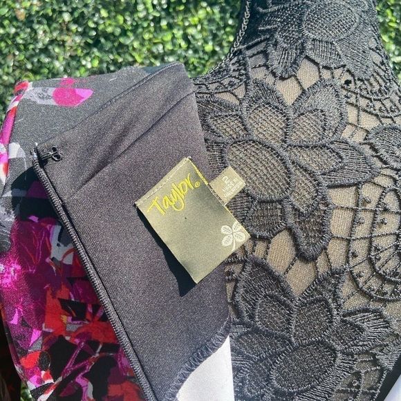 Taylor Black and Pink Floral Dress - Picture 6 of 6